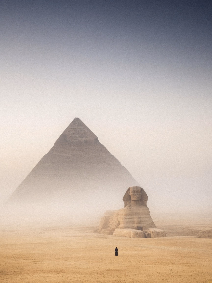 Pyramid & Sphinx — photograph by Ahmed Wahba.